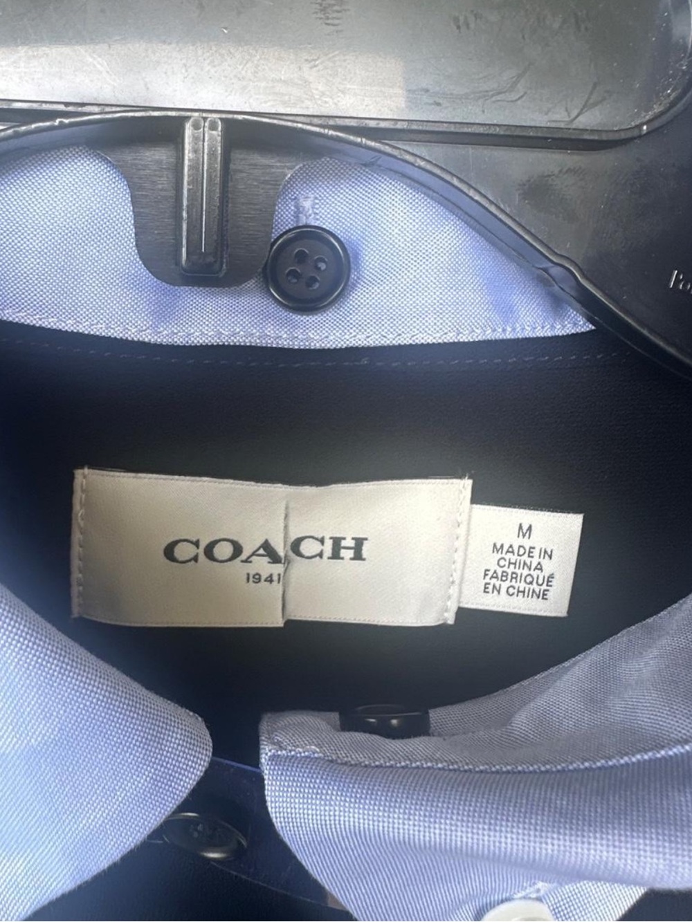 Coach Black Long Sleeve Dress with Light Blue Collar - Picture 2 of 3